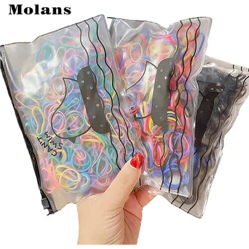 Molans New Disposable Rubber Band Hair Bow Scrunchies Ponytail Headwear 2020 Women Elastic Hair Bands Rope Hair Accessories