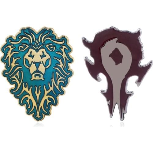 MQCHUN HearthStone Heroes Of Warcraft Horde Icon Pin Button Badge WOW Horde Red Emblem Brooches