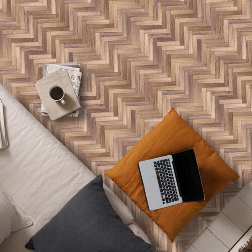 Herringbone Texture Floor Stickers Floor Wallpaper Waterproof Wear-Resistant Self-Adhesive Floor Tile Living Room Bedroom EWF049