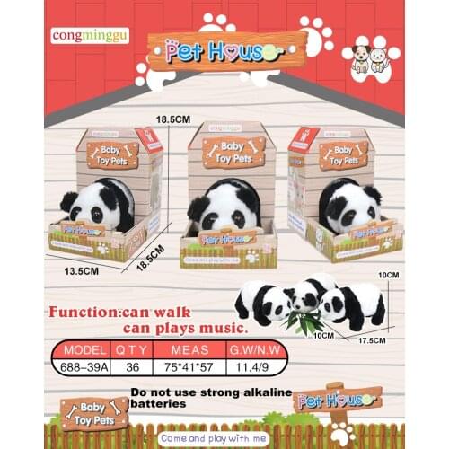 NEW music 688-39A Animal Panda Eletronic Plush toys Boxed Pet house Baby toys pet Panda Children Girl Holiday Christmas Gift