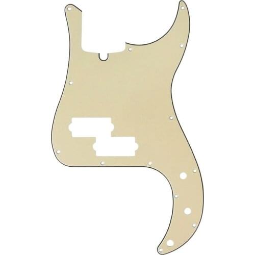 New PB P Bass Pickguard 4 Strings Bass Pick Guard Scratch Plate with with Truss Rod Hole For Electric Bass Parts Cream 3Ply