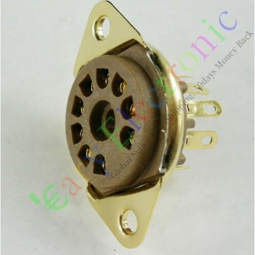 Wholesale and retail 20pc 9pin Bakelite vacuum tube socket valve base 12AX7 12AU7 ECC83 6N11 audio amp free shipping