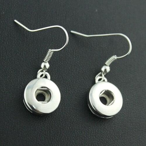 Wholesale 12mm metal diy Snap Button Earring Women Copper Pendientes Mujer Orecchini Oem, Odm Dangle Earrings YYEA209