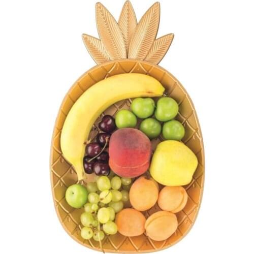 Pineapple Serving Tray Kitchen Mother Presentation Tray Storage Bowl Plate Leggings Spice Snack Jug Glass Bamboo Knife Set
