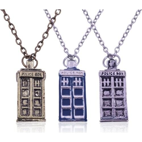 Dongsheng Dr. Mysterious Police Box House Pendants & Neckalces Pendant Necklace Halloween Dr. House Jewelry Collar-30