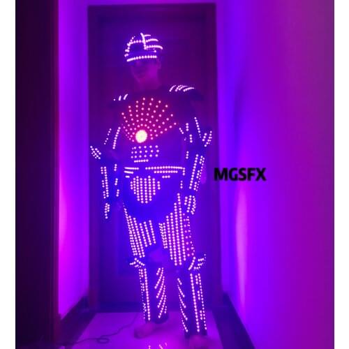 RGB LED light up Costume tron suit Disco Dj performance dance wear nightclub party show dress