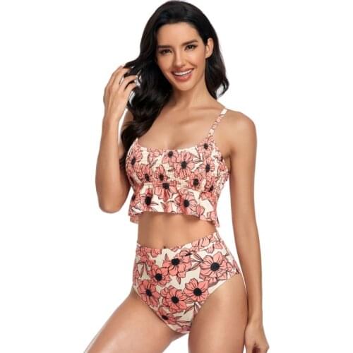 Woman Swimsuit Sexy Bikini New Push Up High Waist Bikini Set Bathing Suit Women Print Floral Beachwear Biquini Two Piece Suit