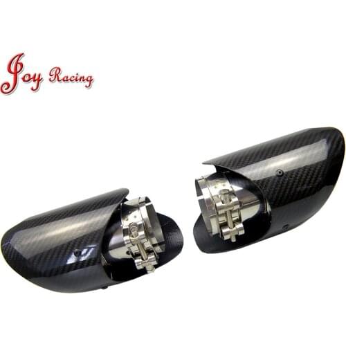 1 Pair Universal Real Carbon Fiber Exhaust Muffler Tips Porsche Styling for BMW for Volkswagen exhaust tip with wing styling