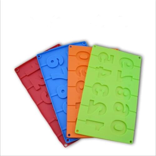 1Pcs Lollipop Chocolate Mold With Sticks 0-9 Numbers Shape Lollipop Silicone Mold 3D Hand Made Pop Sucker Sticks