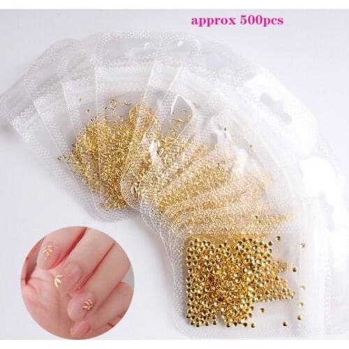 1Pack Hollow Metallic Rivet 3D Nail Studs Metal Decoration/ Metallic Studs Various Shapes Gold Silver Hollow Metal Rivet 500PCS