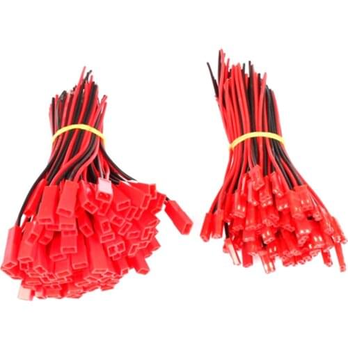 10Pairs 100mm 2 Pin JST Male Female Plug Cable 22 AWG Wire For RC Battery Helicopter DIY LED Lights Decoration
