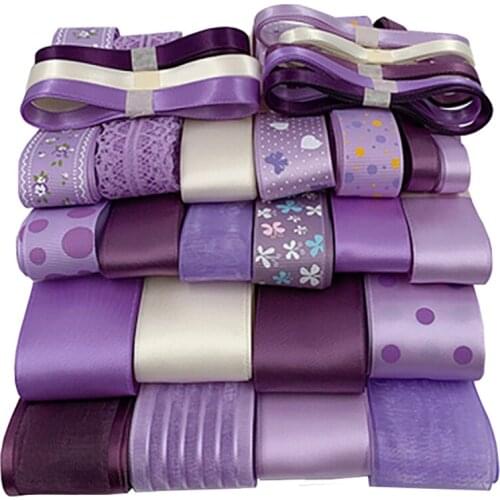 29 Purple Color Grosgrain Ribbon Set Party DIY Handmade Girl Hair Ornament Accessories ,For Gifts & Crafts Packing Box,1Yard/Pcs