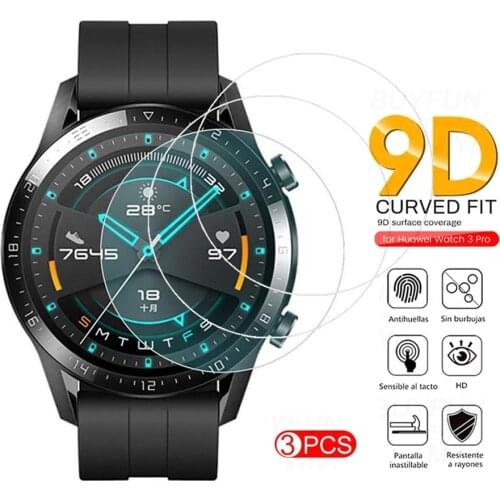 3Pcs For Huawei Watch GT GT2 46mm Tempered Glass Screen Protector Tremp Armor Protection Film Guard Anti Explosion Anti-shatter