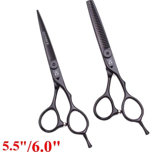 50Pcs 5.5 6 Hair Thinning Scissors Cutting Professional Hairdressing 440c Japanese Steel Barber Scissors Haircut Shears 9015