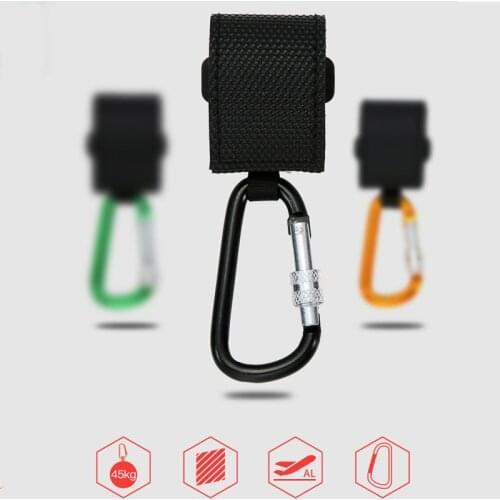6 Colors Baby Stroller Hooks With Lock Metal Pram Universal Hanger Bag Hook Bear 45kg Magic Stick Hooks Stroller Accessories