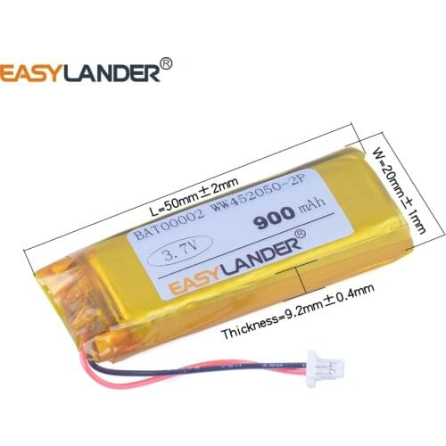 3.7V 4.2V 900mAh Details about Battery For Cardo G4 G9 G9x Scala Rider G4 Scala Rider G9 Scala Rider G9x 452050X2 WW452050-1S2P