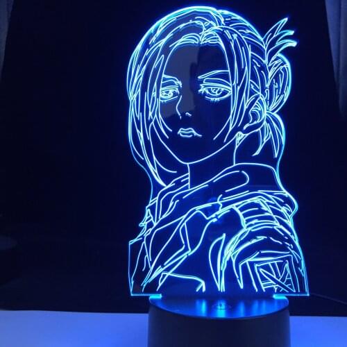 Anime 3d Light Attack on Titan Annie Leonhart Lamp for Home Decor Birthday Gift Manga Attack on Titan LED Night Lamp Annie