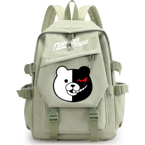 Anime Danganronpa: Trigger Happy Chain Backpack For Women USB Charge Canvas Student Backpack For Teenagers Boys Girls School Bag