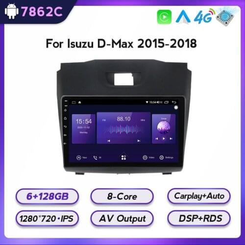 IPS 1280*720 Android 11 Car Radio Player 8-Core For Isuzu D-Max 2015-20172018 GPS Navigation Multimedia 4G LTE WIFI 6GB+128GB