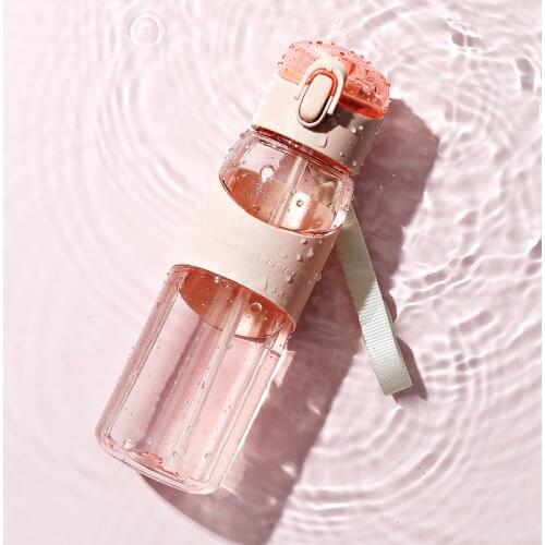 Water Bottle BPA Free Straw Style Heat Resistant Sport 520ml Plastic Water Bottle Outdoor Camping Travel Drinking