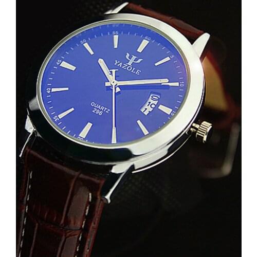 YAZOLE Watch Fashion Auto Date Watches Luxury Blue Glass Casual Men Luminous Mens Wristwatch Clock Saat Relogio Masculino