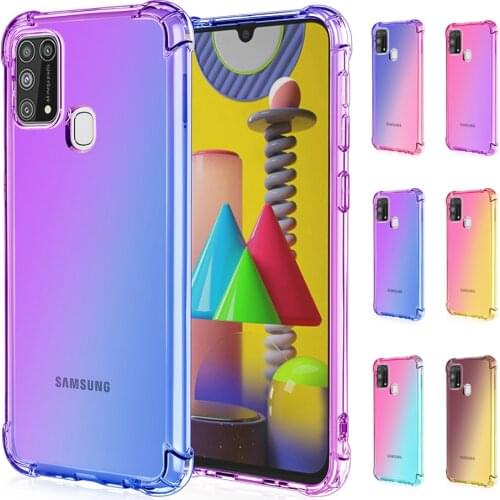 Case For Samsung M31 M51 M21 M11 M31 Prime M62 M12 M02 Luxury Half Transparent Gradient Soft TPU Phone Case For Samsung F62 F41