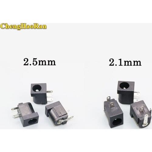 ChengHaoRan 5PCS DC Power Jack Socket Connector 5.5*2.1mm 5.5*2.5 2.1 socket Round the needle DC jack