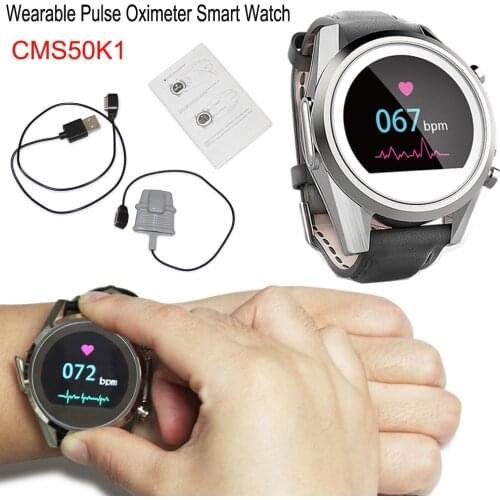 CMS50K1 Bluetooth Digital Wrist Pulse Oximeter Wireless Wearables Medical 24 Hour Record Spo2 ECG Waveform Monitor Smart Watch