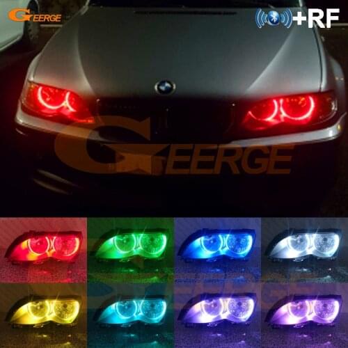 For BMW E46 Sedan touring Wagon 1998-2005 RF remote Bluetooth APP Ultra bright Multi-Color RGB led angel eyes Day Light