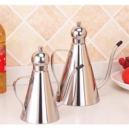 Stainless Steel Olive Oil Vinegar Dispenser Spice Jar Seasoning Condiment Pot Oil Bottles Sauce Container Kitchen Storage Tools