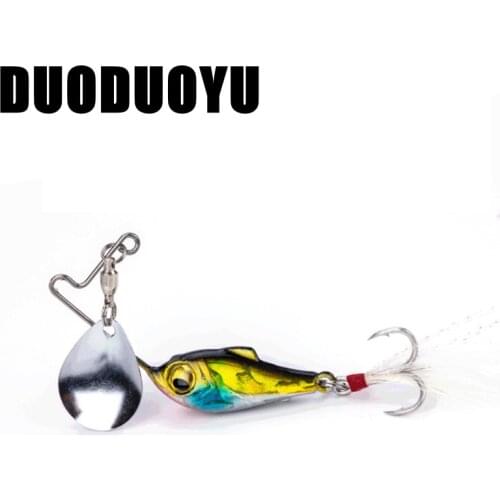 DUODUOYU 5PCS/LOT Metal Lure Spoon Spinnerbait Fishing Lure 10g/15g/20g Wobbler Spinner bait With Feather HOOK Fishing Tackle