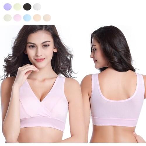Cotton Nursing Bra Summer Breathable Breastfeeding Bras for Women Maternity Bra Plus Big Size M-4XL Easy Feeding Bra Wire Free