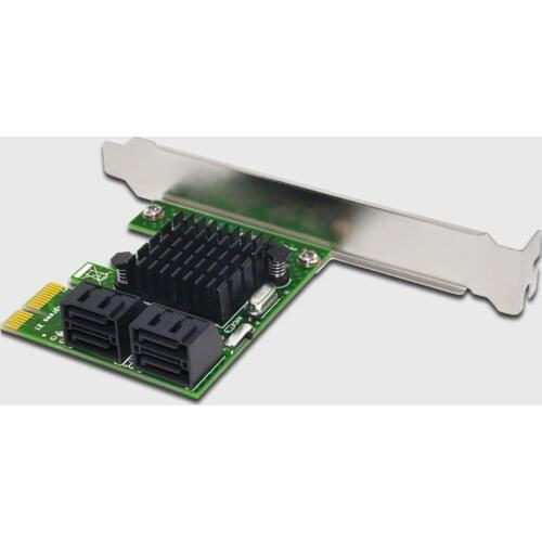 SATA3.0 PCI-Express Expansion Card 4-port SATA 6Gb PCI Express 1X PCI-E to SATA III Convert Card Adapter for SSD IPFS BTC Mining