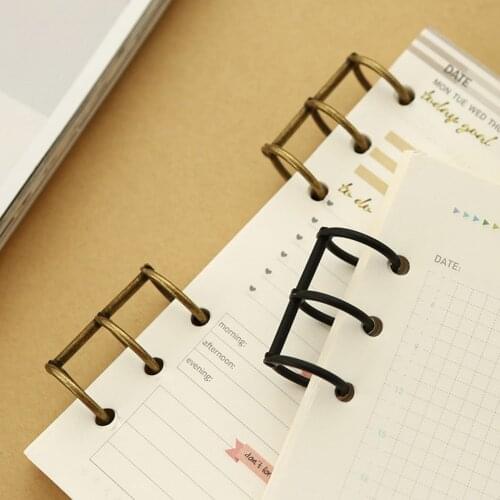3 Ring Loose-leaf Storage Ring Gold And Silver Metal Hand Account Loose-leaf Inner Page Storage Student Office Stationery