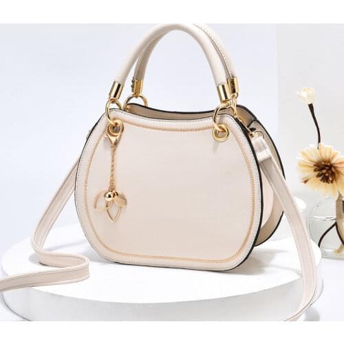 Leather Saddle Bag White Luxury Handbags for Women 2021 New Fashion Brand Designer Shoulder Messenger Bag High Quality Tote