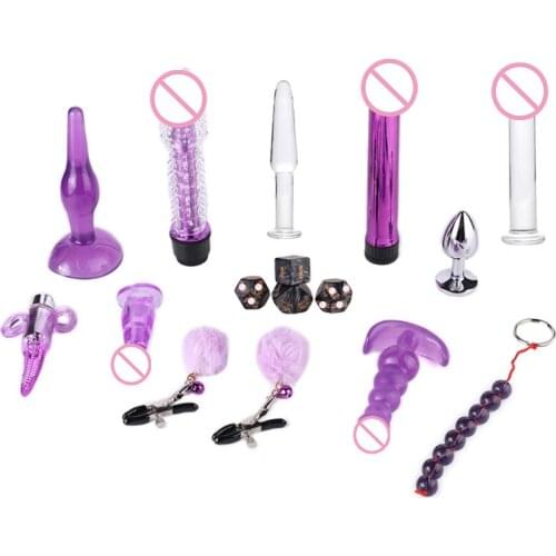 15pcs/set Adult Erotic Sexx Game Toys Set Womens Mens Comfortable Safe Silicone Flirt Bondage Kit Vibrator Exotic Accessories