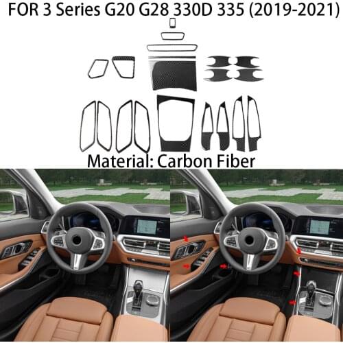 Carbon Fiber Car Interior Decoration Set, Suitable for BMW 3 Series G20 G28 2019 2020 2021 Car Stickers