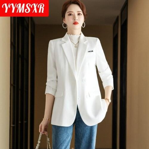 2021 Autumn and Winter New Professional Womens Suit High-quality Large-size Double-breasted Loose Ladies Jacket Blazer