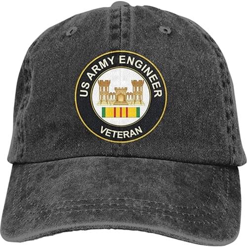 Wholesale Hat US Army Engineer Vietnam Veteran Unisex Trucker Hats Dad Baseball Hats Driver Cap Black