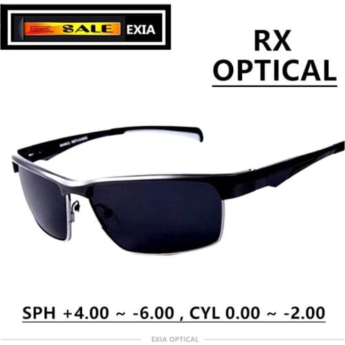 Polarized Sunglasses Men Aluminium Magnesium High Quality Eyewear Prescription Myopia Lenses KD-180 Series EXIA OPTICAL