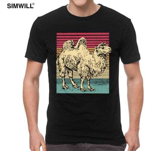Retro 80S Camel T Shirt for Men Fashion Summer Cotton Tees Short Sleeve Brand Humps Graphic Print T-Shirt Streetwear Tshirt