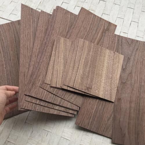 1 Dozen 12 Pieces Natural Black Walnut Veneer Thin Chips Speaker Renovation Handmade DIY Decorative Wooden Paste 14*16.5CM
