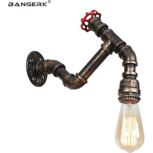 Loft Industrial Retro LED Sconce Wall Lights Iron Water Pipe Wall Lamp For Dining Room Bedside Home Decor Fixtures Lighting