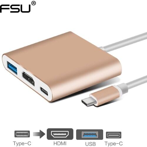 Thunderbolt 3 Dock USB C Hub Type C to HDMI USB 3.0 Adapter for Apple MacBook Pro Samsung Galaxy S8/9 Huawei USB-C Connector