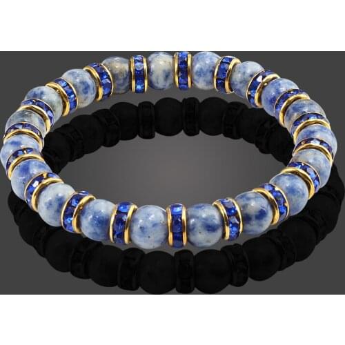 High Quality Blue Green Crystal Handmade Bracelet Balance Colorful Natural Beads Strand Bracelets Women Jewelry Girls Reiki 2018