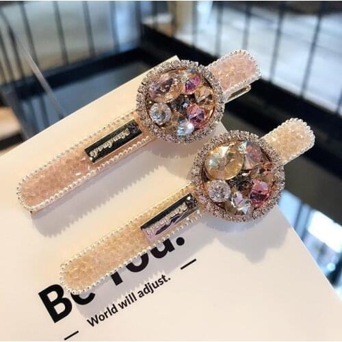 1Pcs Women Shining Crystal Rhinestone Luxury Hairpins Barrettes Diamond Snap Hair Clips Girls Headwear Metal Styling Accessories