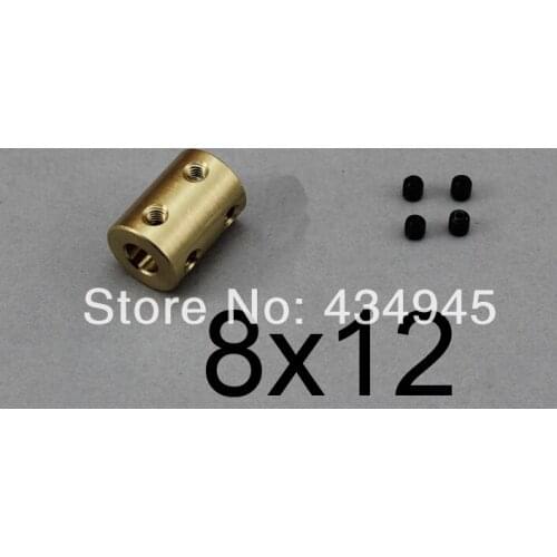 8mm to 12mm 8x12 rigid coupling CNC Motor Jaw Copper Shaft Coupling brass Coupler, model ship model airplane Motor connector