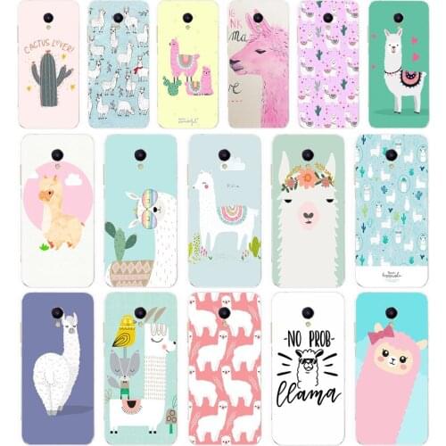 02 Cute Llama Alpaca Animals Cartoon gift Soft Silicone Tpu Cover phone Case for Meizu M5 M5C M5S M6 M6T M6C M6 Note Case