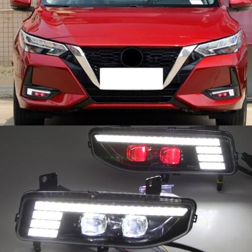 1Pair Led Daytime Running Light For Nissan Sentra 2020 2021 Xtrail 2017-2020 Qashqai 2019 2020 2021 Kicks 2017-2020 Fog lamp DRL