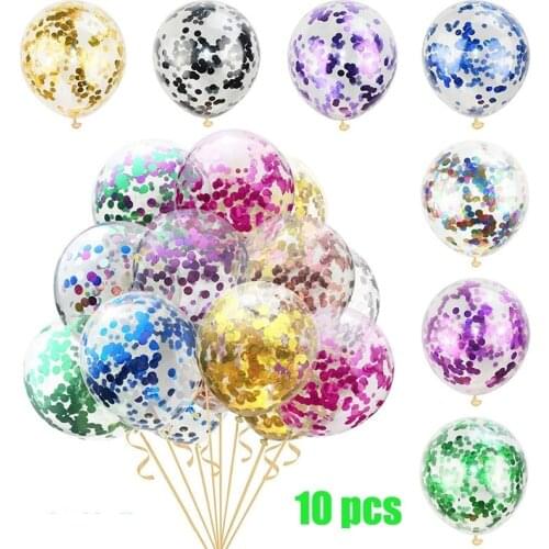10 Pcs/Bag Colorful Balloons 18 Colors Confetti Latex Transparent Balloon Baby Shower Birthday Party Wedding Decoration Supplies